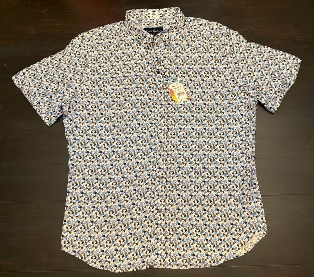 NEW!Robert Graham Button-Up Shirt Men’s 2XL Vance Modern Americana Flip Cuff S/S